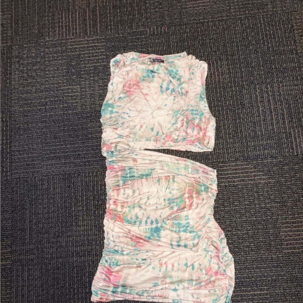 Zara Multicolor Tie-Dye Midi Dress